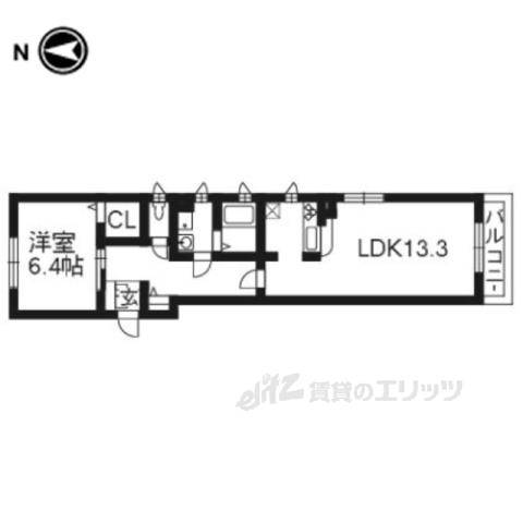 メゾン和泉式部(1LDK/1階)の間取り写真