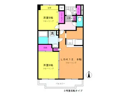 ラ・ヴェルデコリーナ(2LDK/5階)の間取り写真