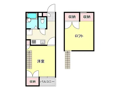 セイラBOX上並榎C(1K/2階)の間取り写真