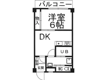 ハイツYMT(1DK/1階)の間取り写真