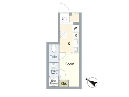 リヴィエール王子(ワンルーム/1階)の間取り写真