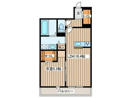 メゾン・ルチルス A(1LDK/1階)の間取り写真
