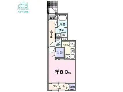 サンシルクトゥーミー(1K/1階)の間取り写真