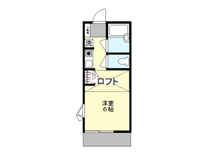 クラブアン(ワンルーム/2階)の間取り写真