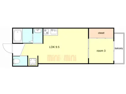 LUMINART明石(1LDK/1階)の間取り写真