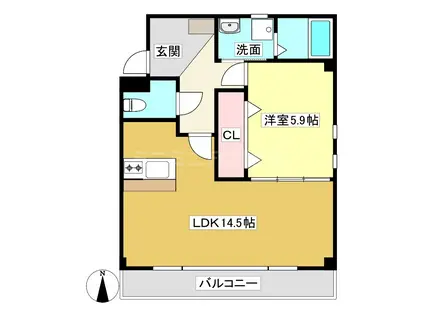 ガーデンコートサンベリー(1LDK/2階)の間取り写真