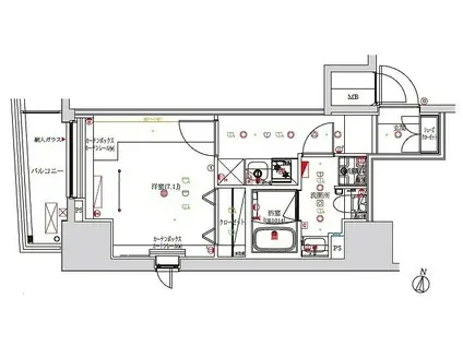 フェルクルールプレスト池袋ウエスト(1K/14階)の間取り写真