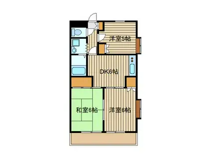 パールマンションオザキツー(3DK/4階)の間取り写真