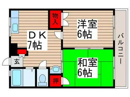 メゾン・ド・エスポワール(2DK/2階)の間取り写真