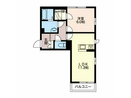 丸花見一号館(1LDK/2階)の間取り写真