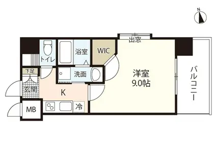 エイトバレー横川リバーフロント(1K/2階)の間取り写真