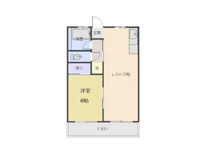 三田ビル(1LDK/5階)の間取り写真