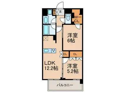 コンフォリア・リヴ文京護国寺(2LDK/2階)の間取り写真