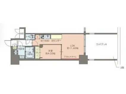 プレジオ鎗屋町(1LDK/2階)の間取り写真