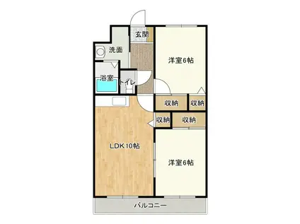 グランドールV(2LDK/1階)の間取り写真