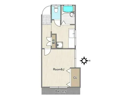 サンコーポ(1K/1階)の間取り写真