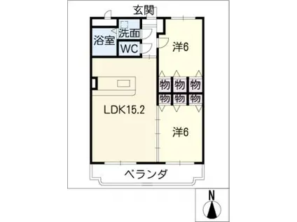 ジェントルブリーズII(2LDK/3階)の間取り写真