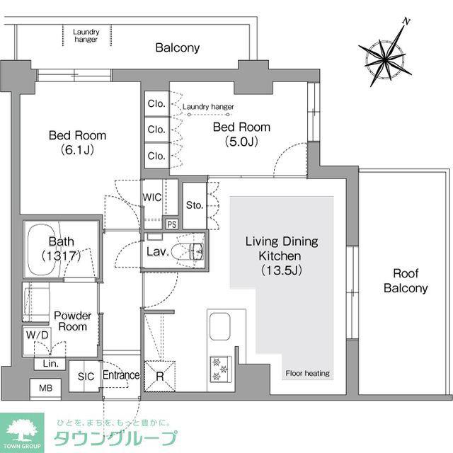 コンフォリア・リヴ文京護国寺(2LDK/5階)の間取り写真