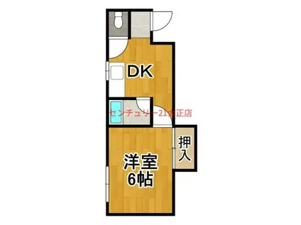 大正ハイツ(1DK/3階)の間取り写真