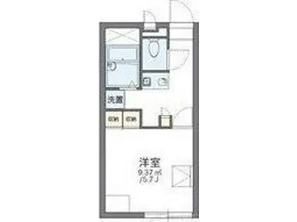 レオパレスウエスト BELLS(1K/1階)の間取り写真