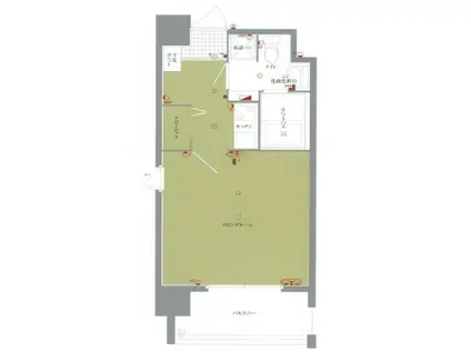 アクアシティ・オーシャンビュー(1K/8階)の間取り写真