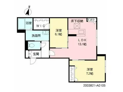 エヌ・ステータス国府A(2LDK/1階)の間取り写真