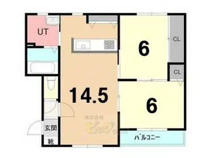 メゾンINS(2LDK/2階)の間取り写真