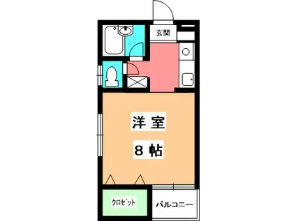 メゾンドムーア(1K/3階)の間取り写真