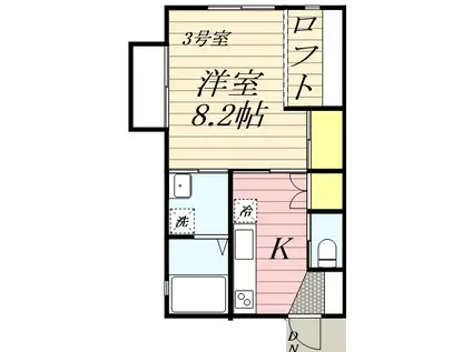 ヴィラメゾン新潟(1K/1階)の間取り写真