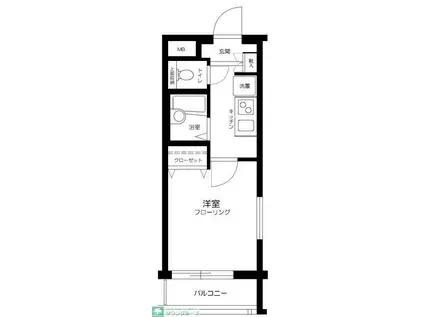 LUXS上板橋(1K/1階)の間取り写真