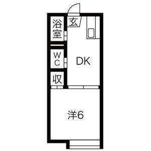 コーポハヤシ(1DK/1階)の間取り写真