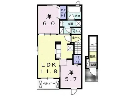 スターライトC(2LDK/2階)の間取り写真