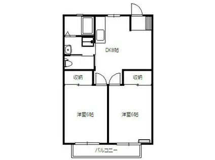 パディントン 駅南(2DK/2階)の間取り写真