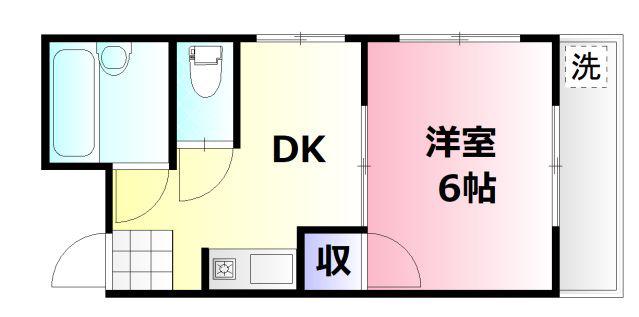 ヴィラサウスサイド(1DK/7階)の間取り写真
