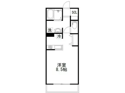 LA SUACASA D(ワンルーム/2階)の間取り写真