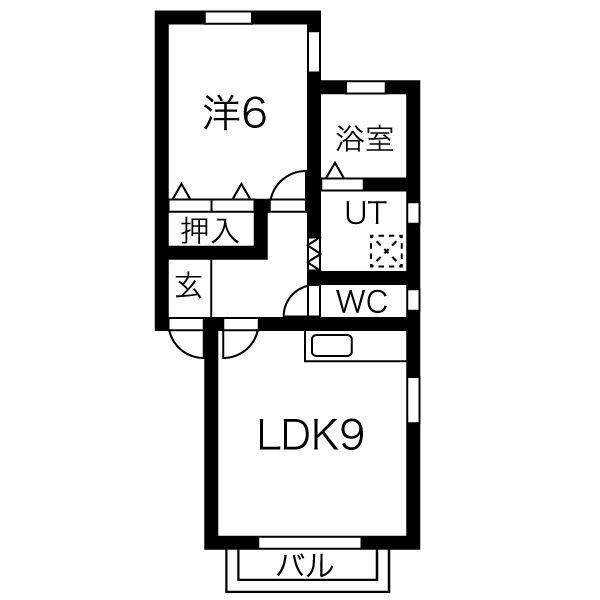 エースメゾン(1LDK/1階)の間取り写真