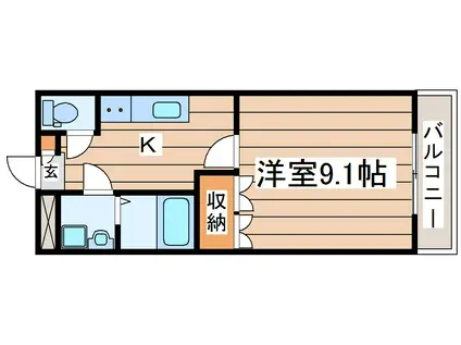 セレッソ(1K/2階)の間取り写真
