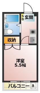 ホワイトハイツ(1K/1階)の間取り写真