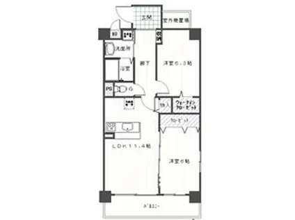 PRINCIPAL(2LDK/6階)の間取り写真