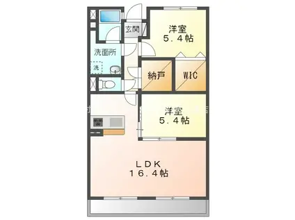 メルヴェーユ(2LDK/1階)の間取り写真