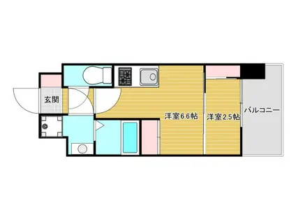 セレニテ阿波座ミラク(1DK/11階)の間取り写真