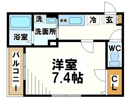 ヘーベルメゾンヴィラ調布(1K/2階)の間取り写真