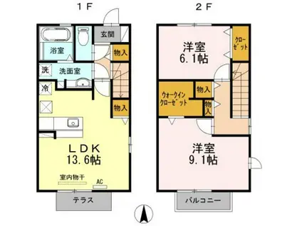 サニーコート(2LDK/1階)の間取り写真