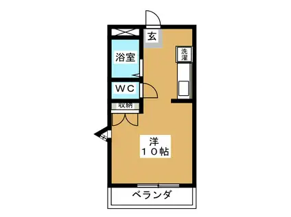 パルミラ C(ワンルーム/2階)の間取り写真