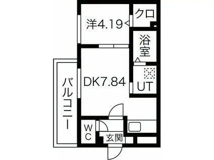 プレジール医大前(1LDK/2階)の間取り写真