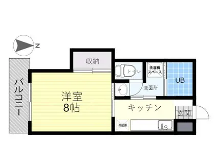 ビッグロード(1K/1階)の間取り写真