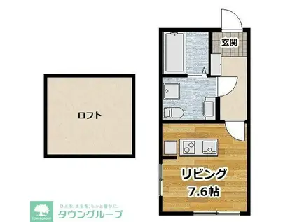 ミュー菅生(1K/2階)の間取り写真