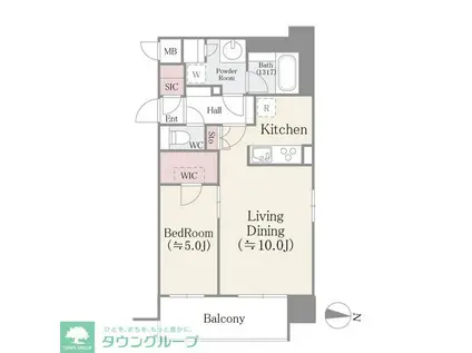 モアナ錦糸公園(1LDK/9階)の間取り写真