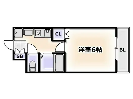 VILLA KEI(1K/5階)の間取り写真
