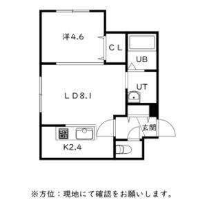 フェーラシュヴァル千歳II(1LDK/1階)の間取り写真